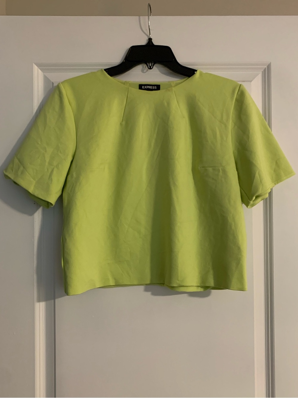 Express Lime Short Sleeve Cropped Top
